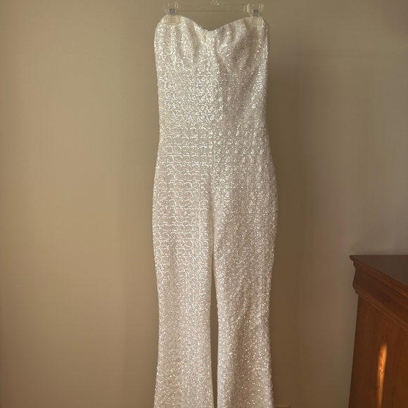 NADINE MERABI White Sequin Jumpsuit - Picture 3 of 11
